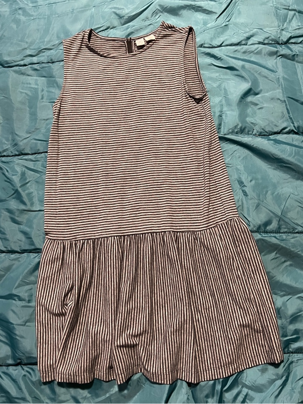 Artisan Ny Navy and White Striped Sleeveless Midi Dress